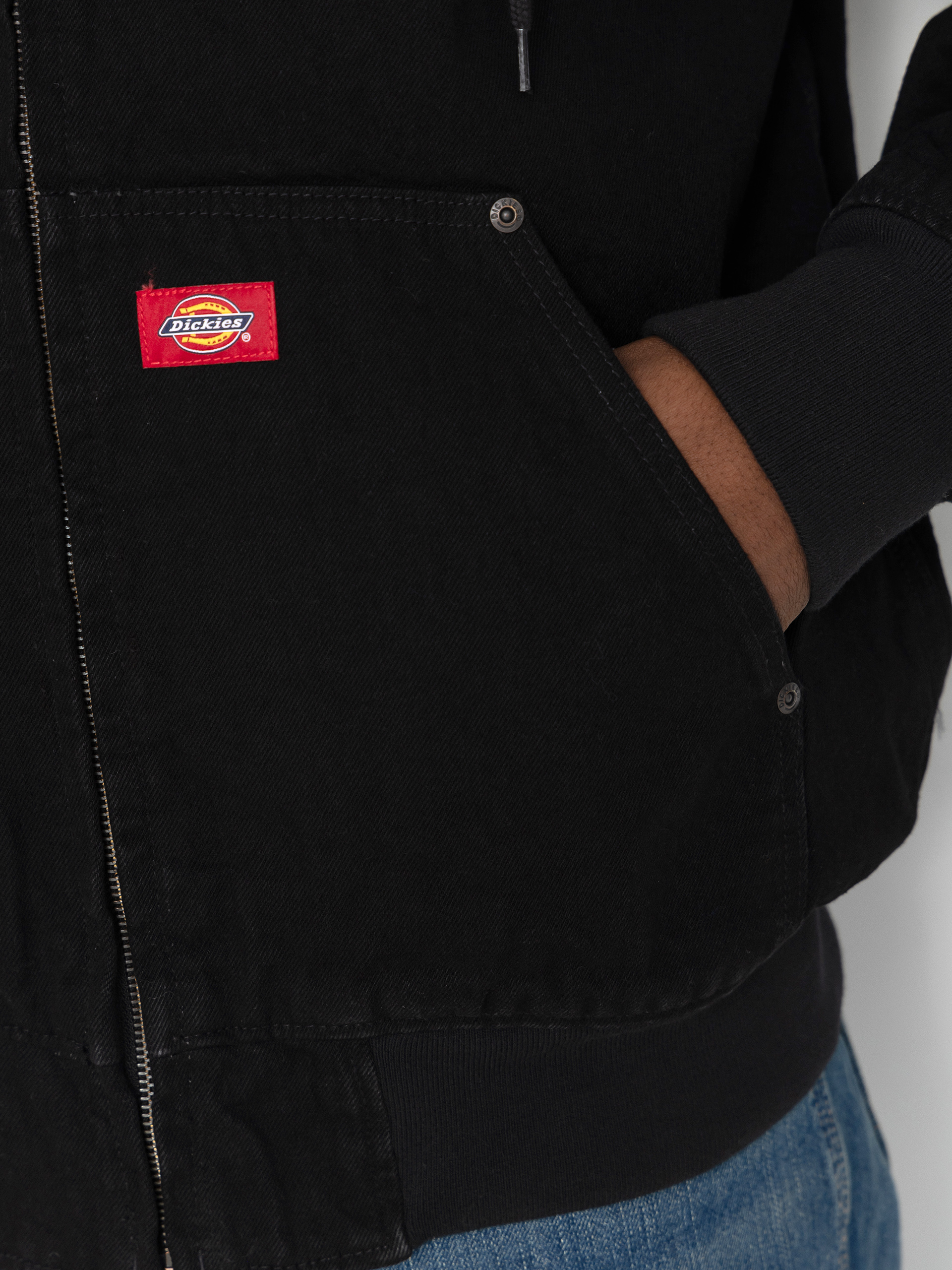 Dickies Hilham Lined Denim Hooded Bomber Dzseki (black)