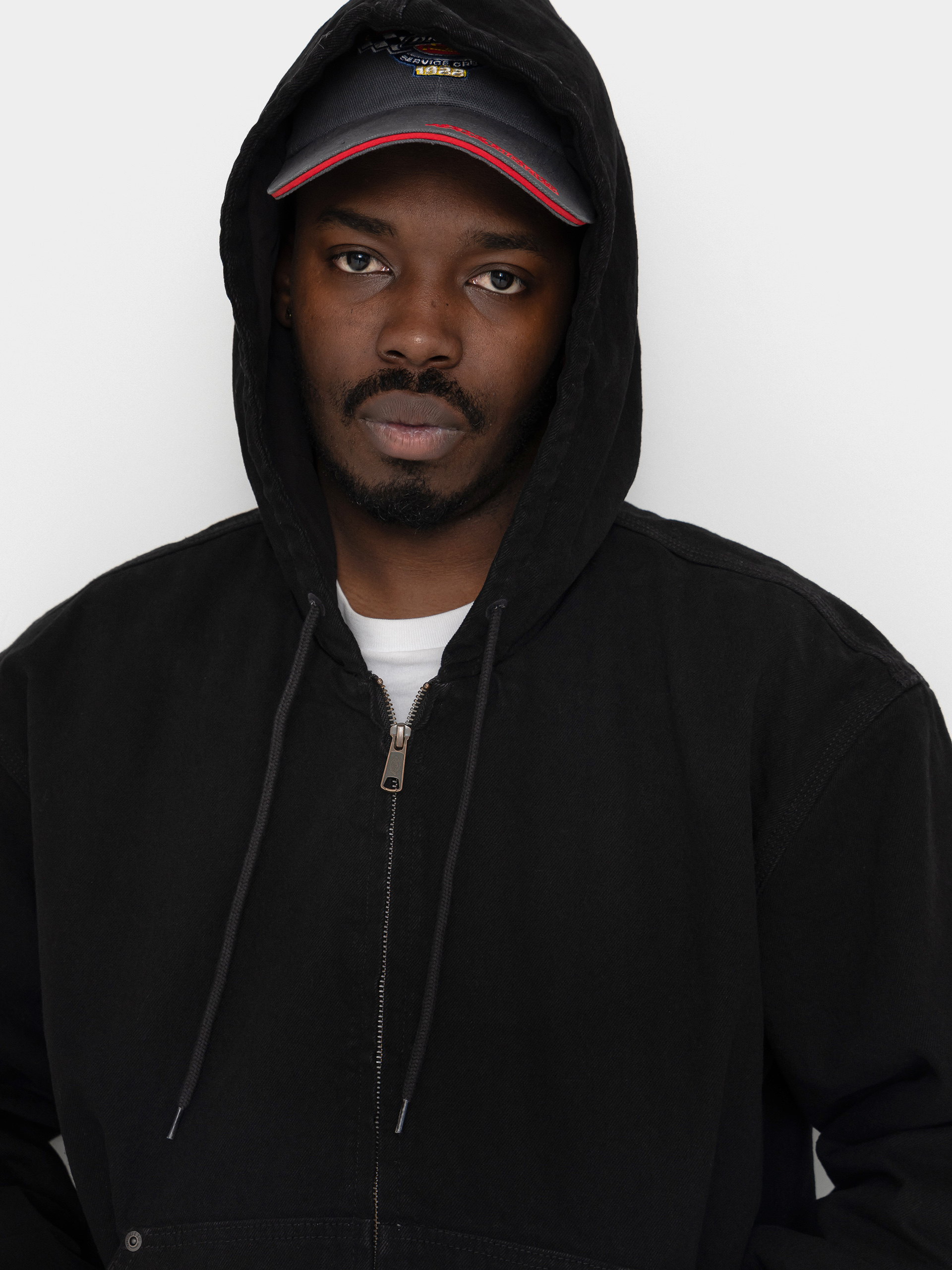 Dickies Hilham Lined Denim Hooded Bomber Dzseki (black)