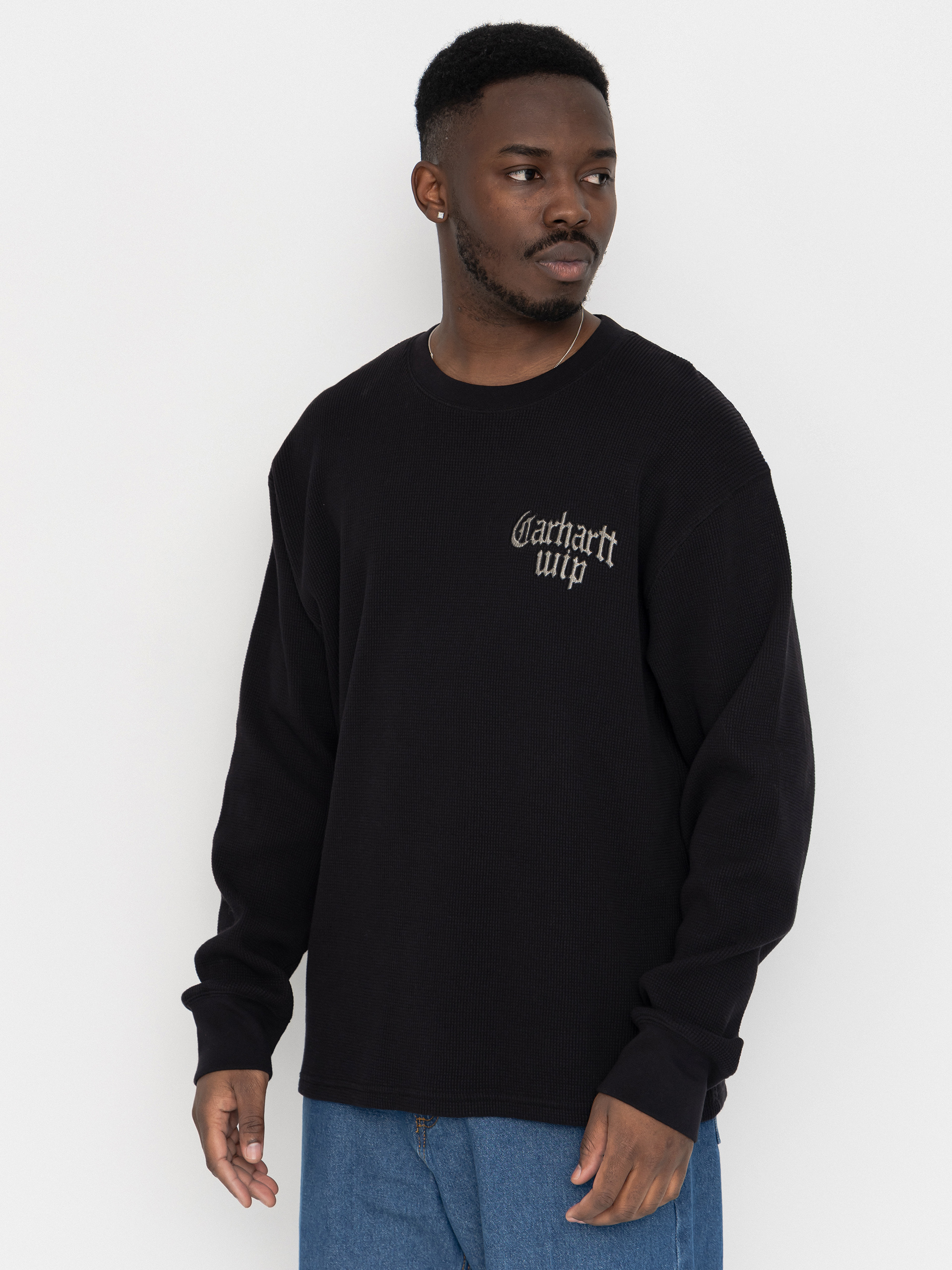 Carhartt WIP Blackletter Waffle Hosszú ujjú felső (black/white)