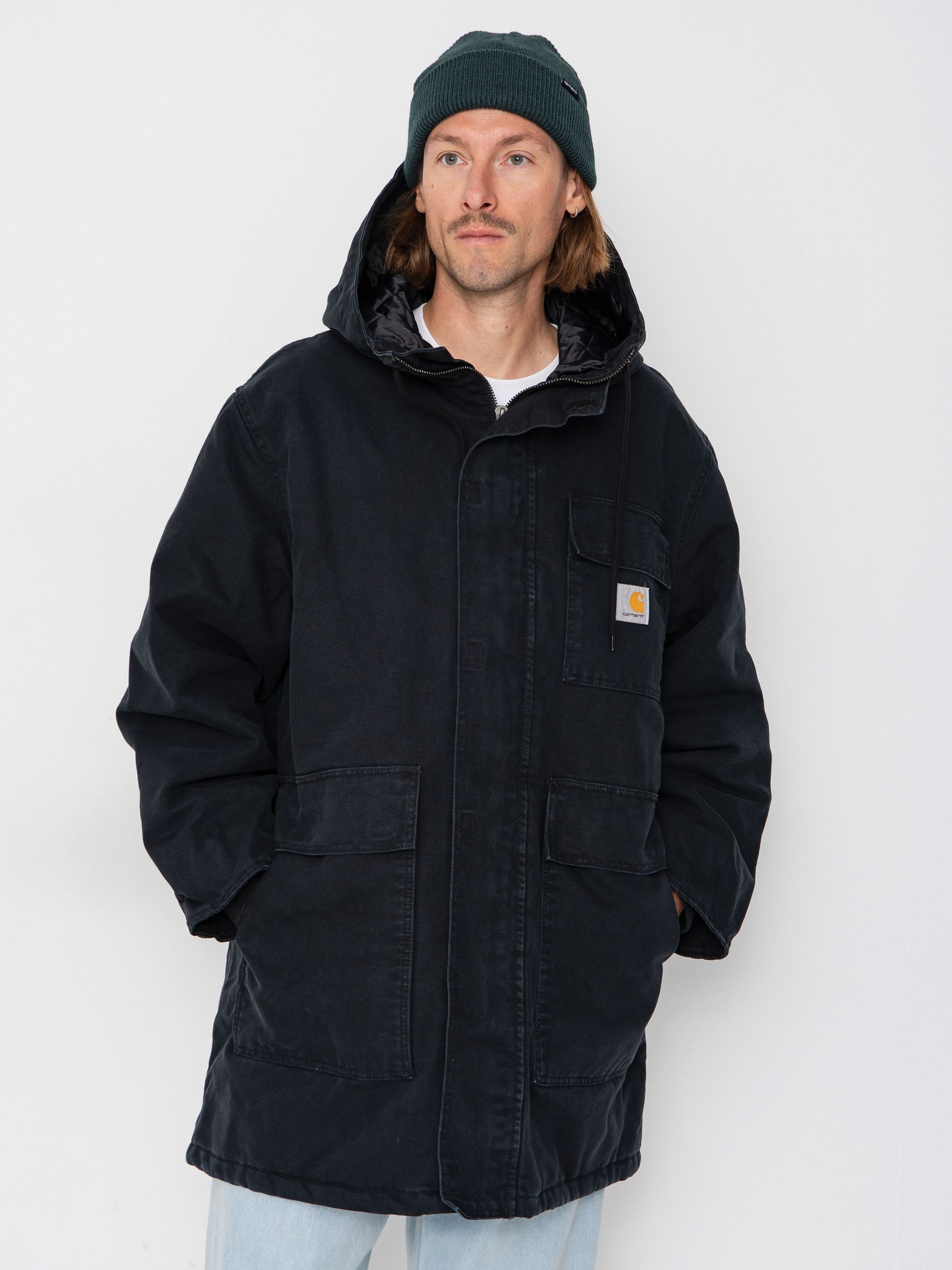 Dzseki Carhartt WIP Boreal Parka (black/stone canvas)