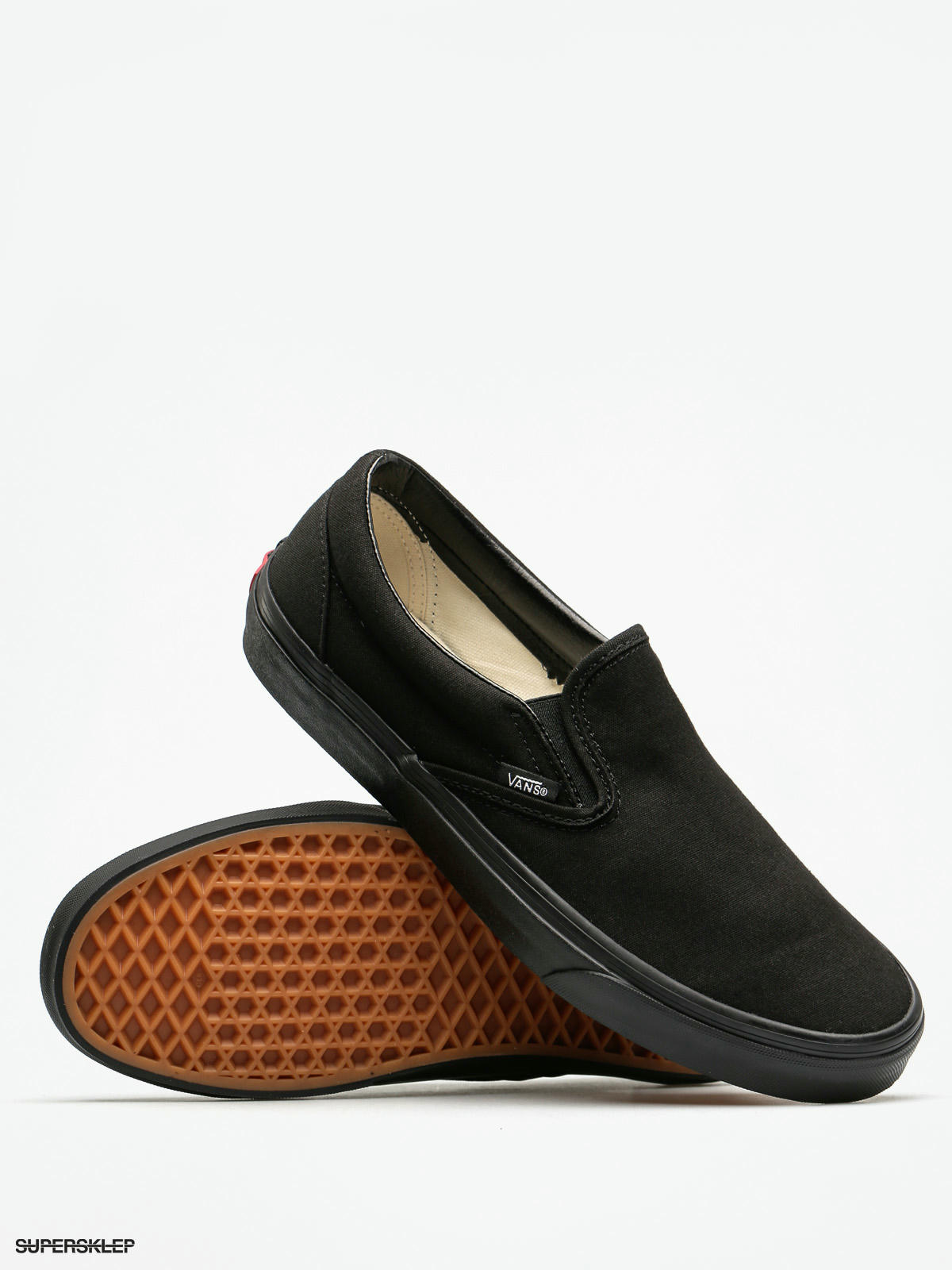 vans black slip on shoes womens