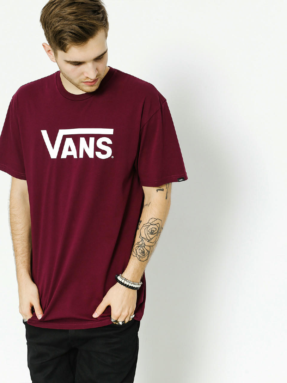 Ujjatlan felső Vans Vans Classic (burgundy/white)