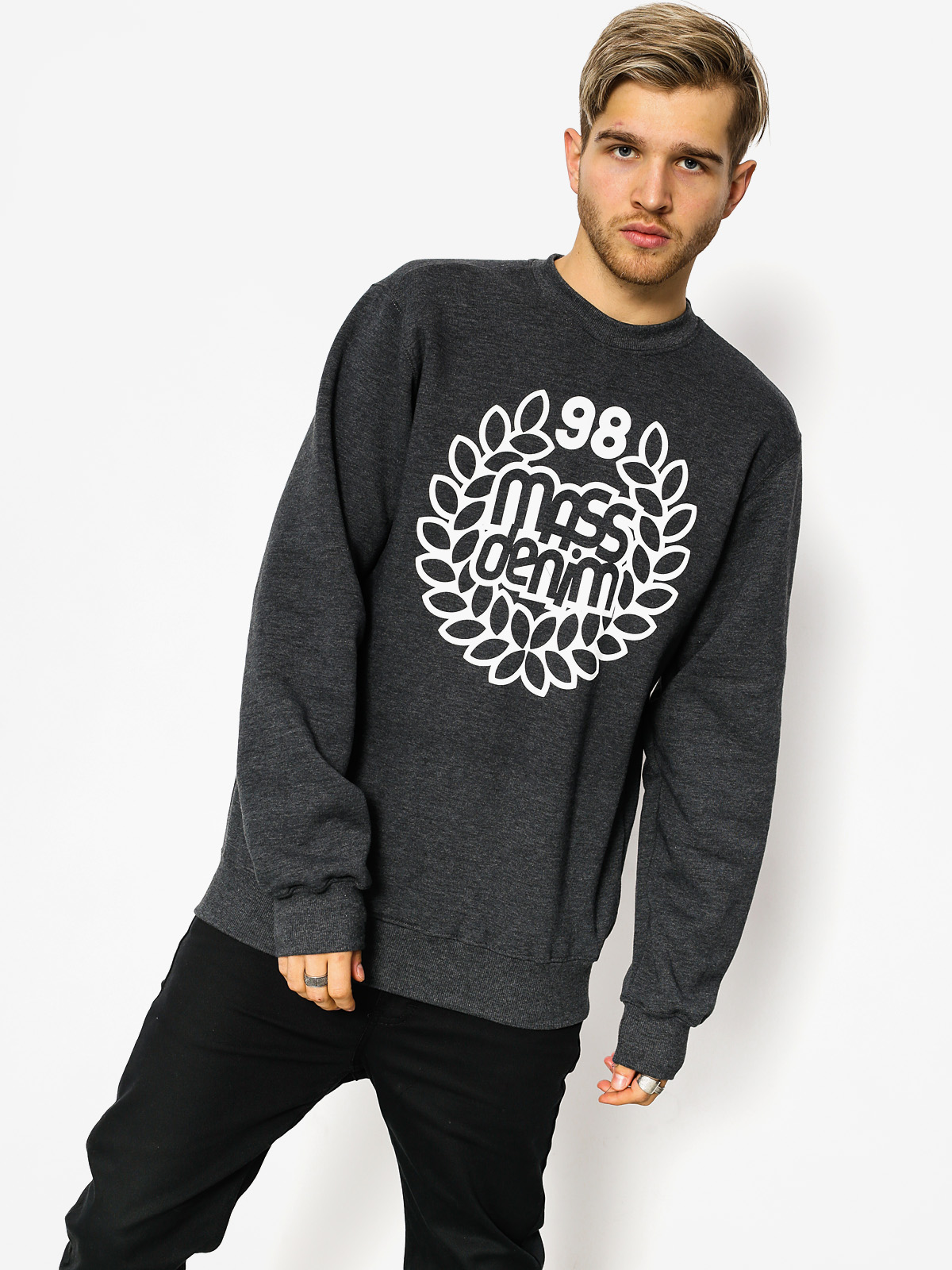 MassDnm Base Pulóver (dark heather grey)