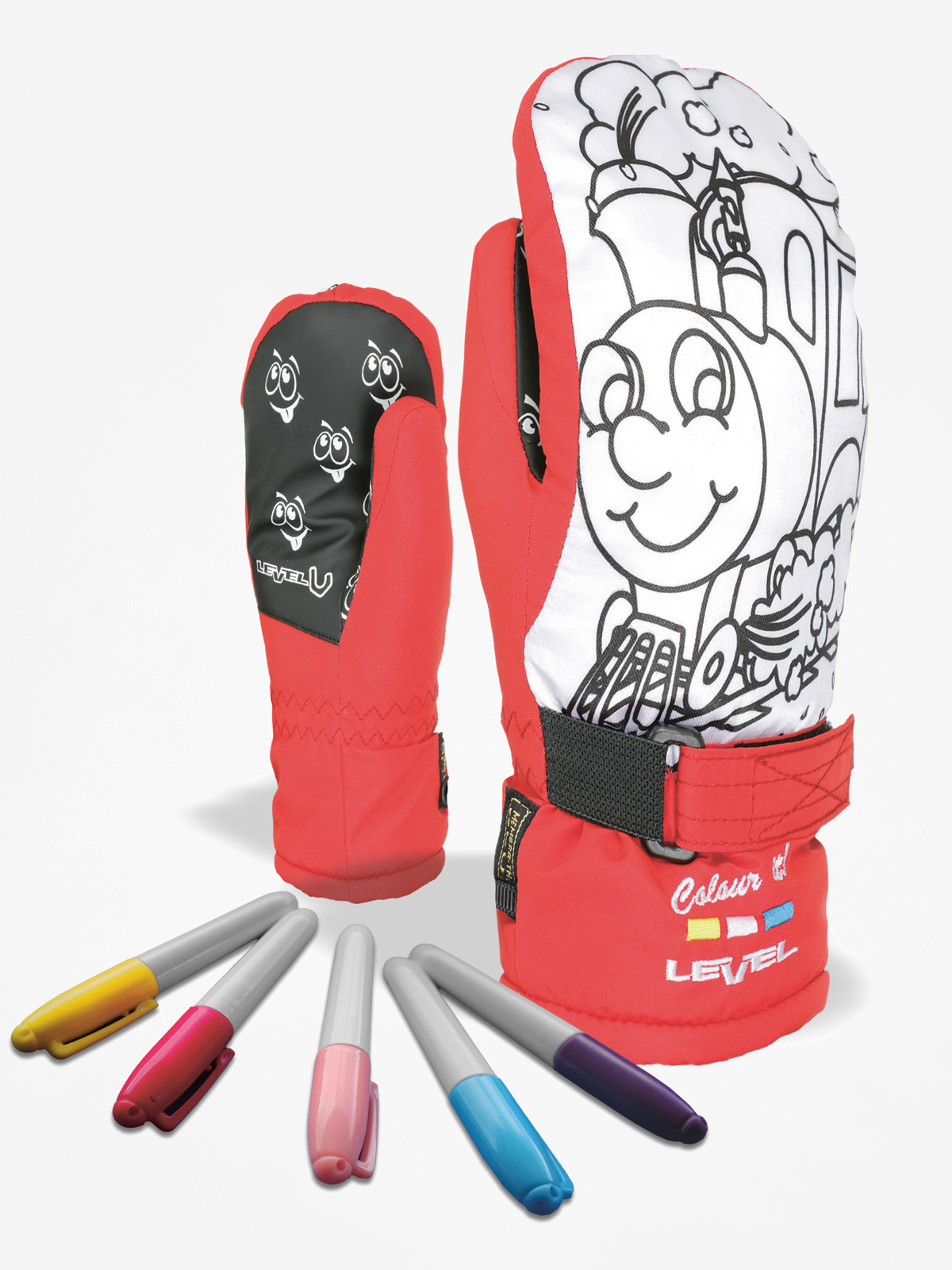 Kesztyű Level Pop Art Jr Mitt (red)