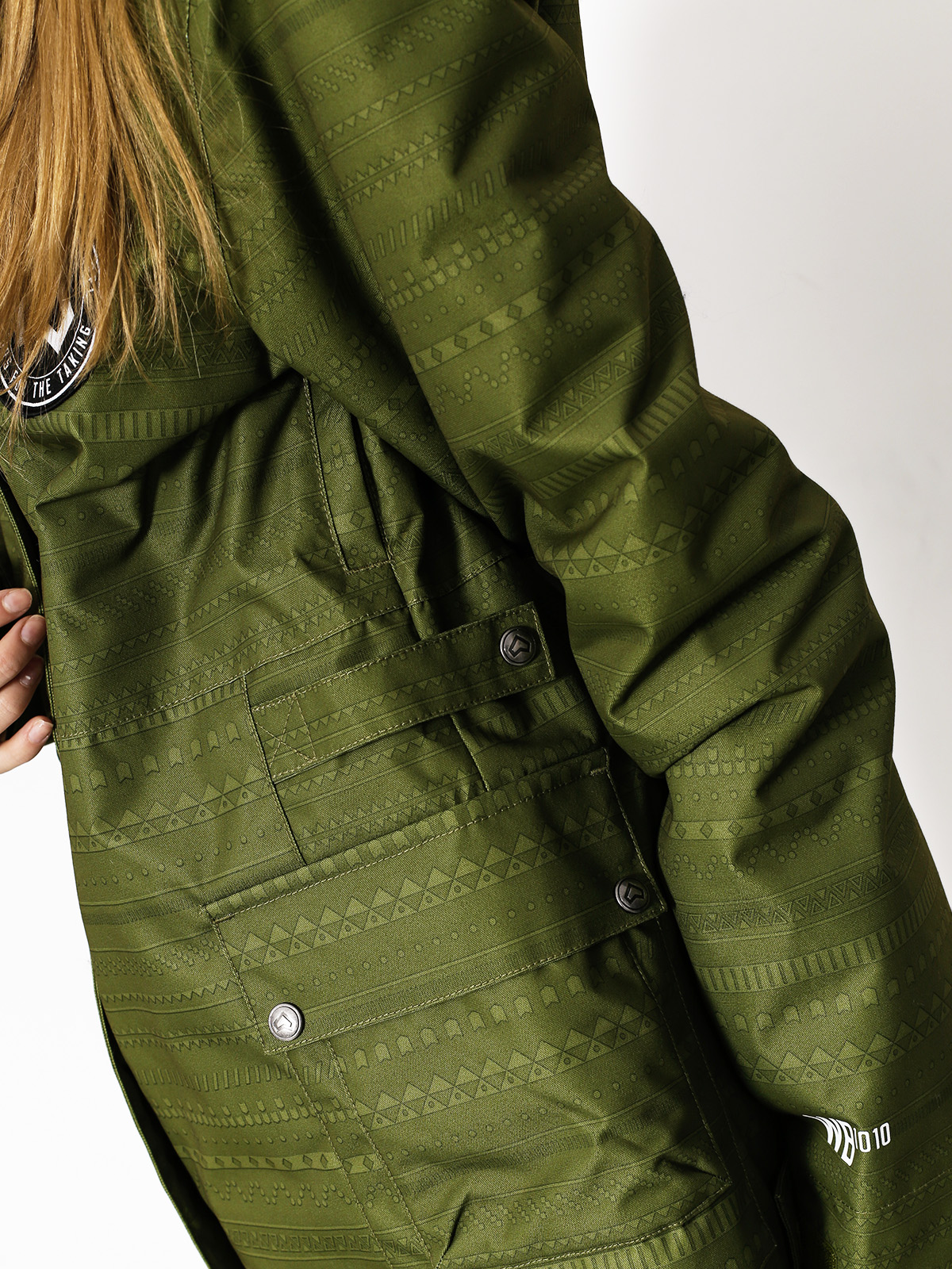 Női Westbeach Crush Jacket Snowboard dzseki (combat green fairisle)