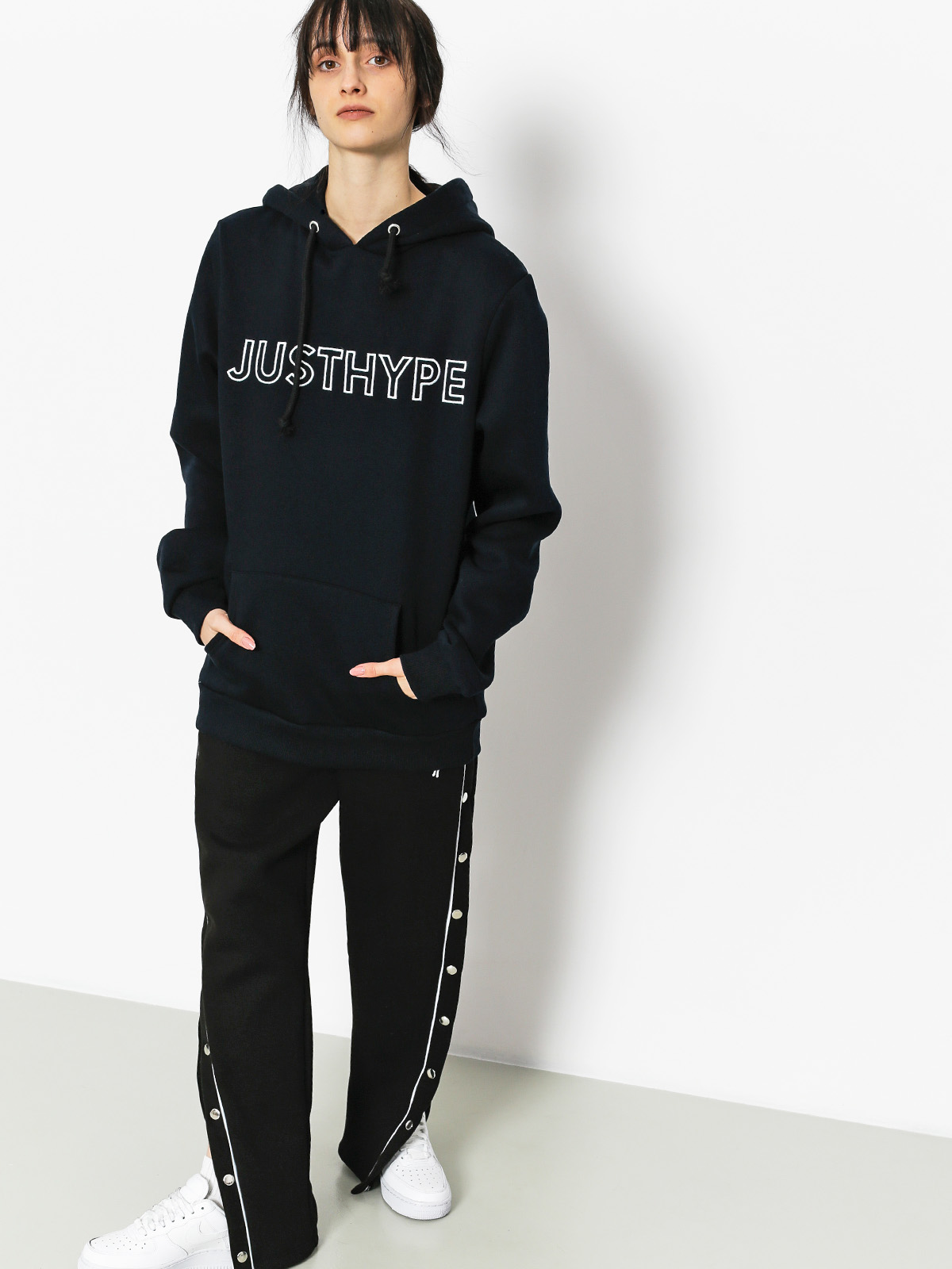 Hype Embroidered HD Wmn Kapucnis pulóver (navy/white)