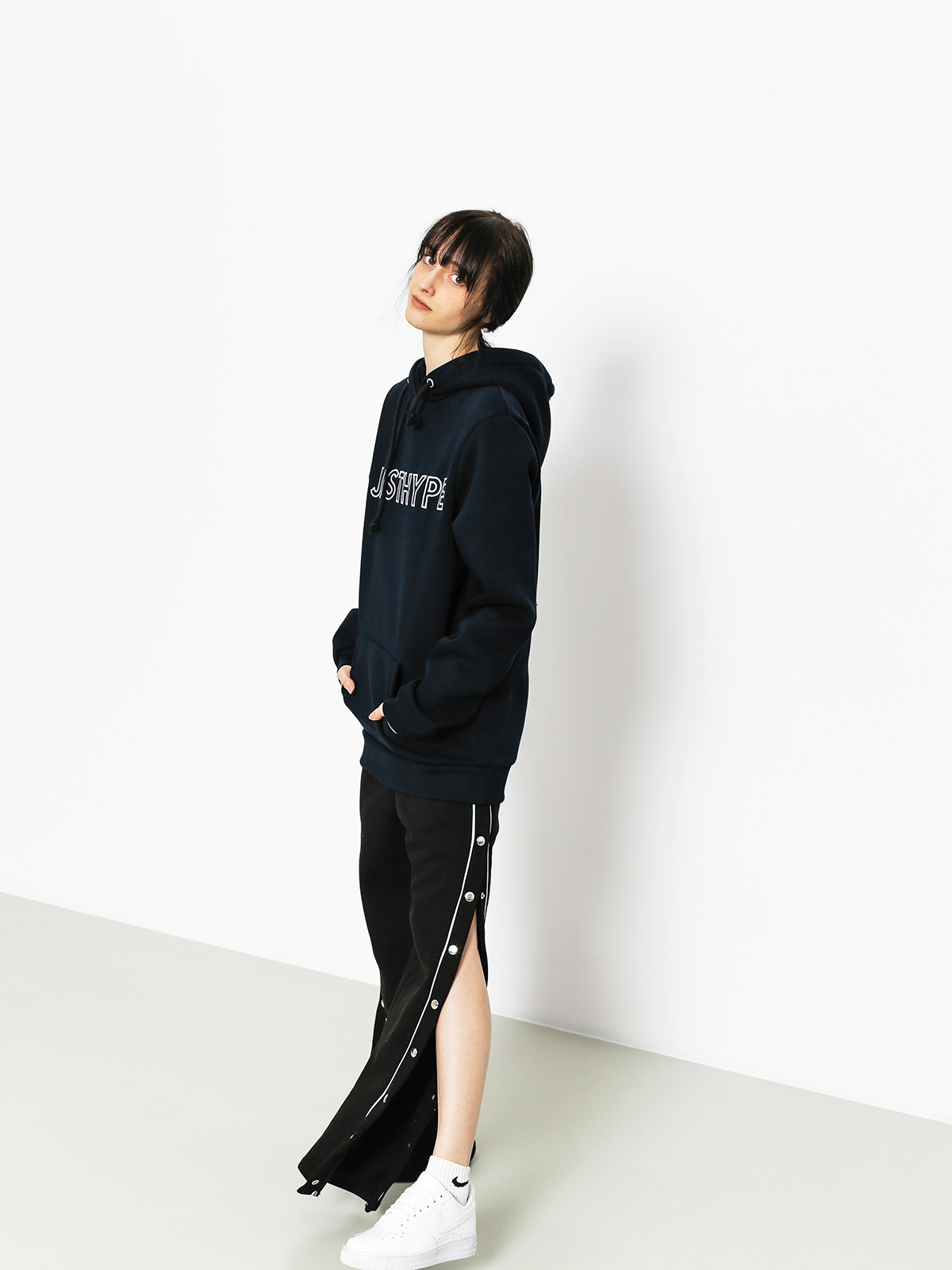 Hype Embroidered HD Wmn Kapucnis pulóver (navy/white)