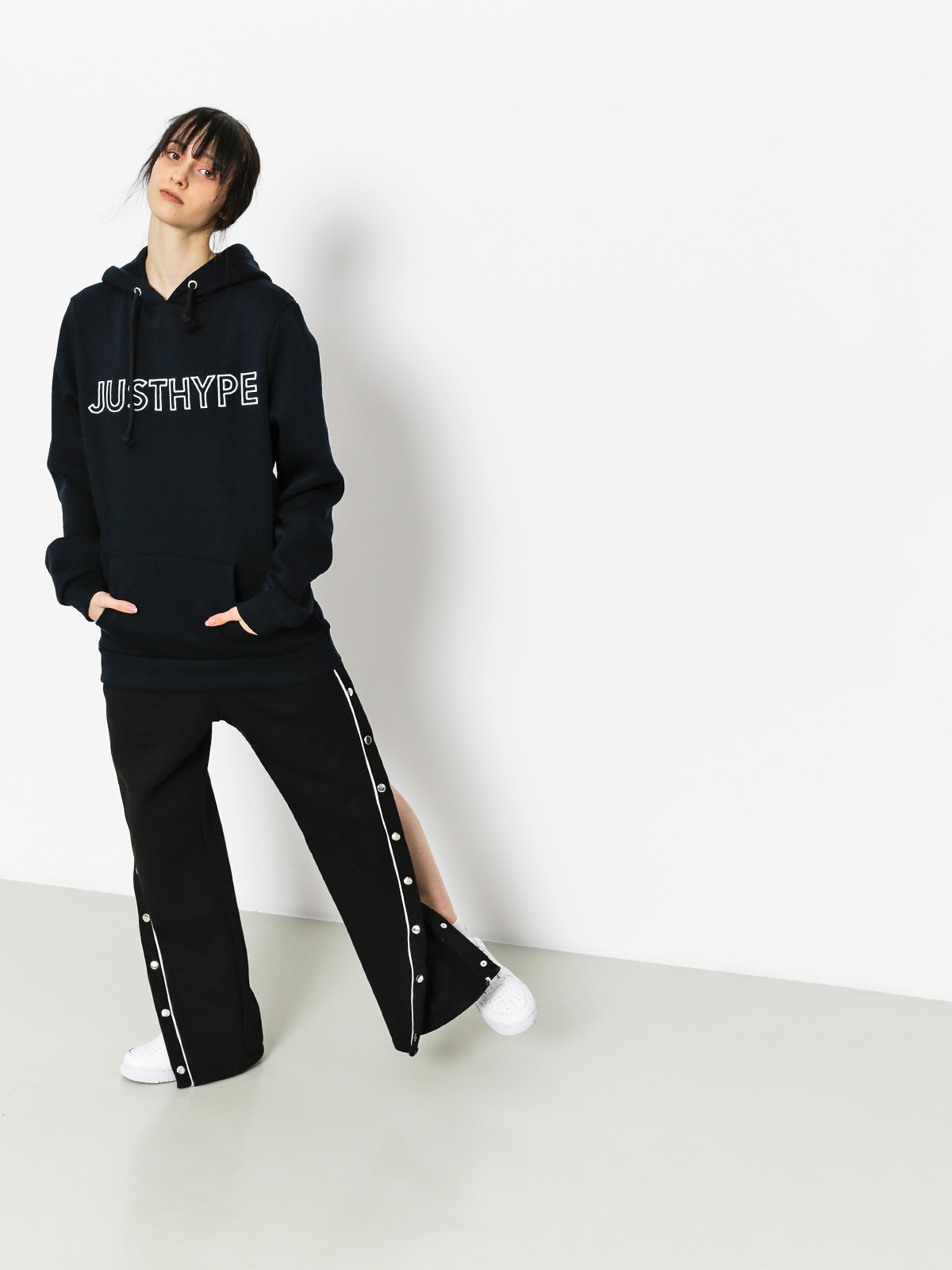 Hype Embroidered HD Wmn Kapucnis pulóver (navy/white)