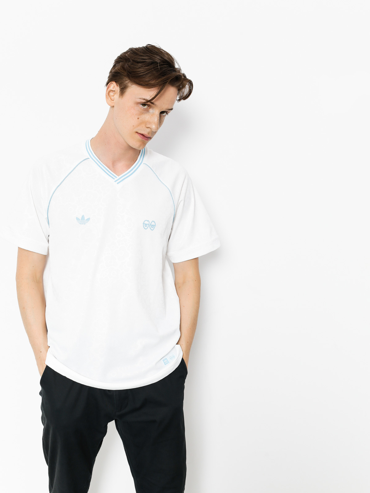 adidas Krooked Jrsy Ujjatlan felső (white/clear blue)