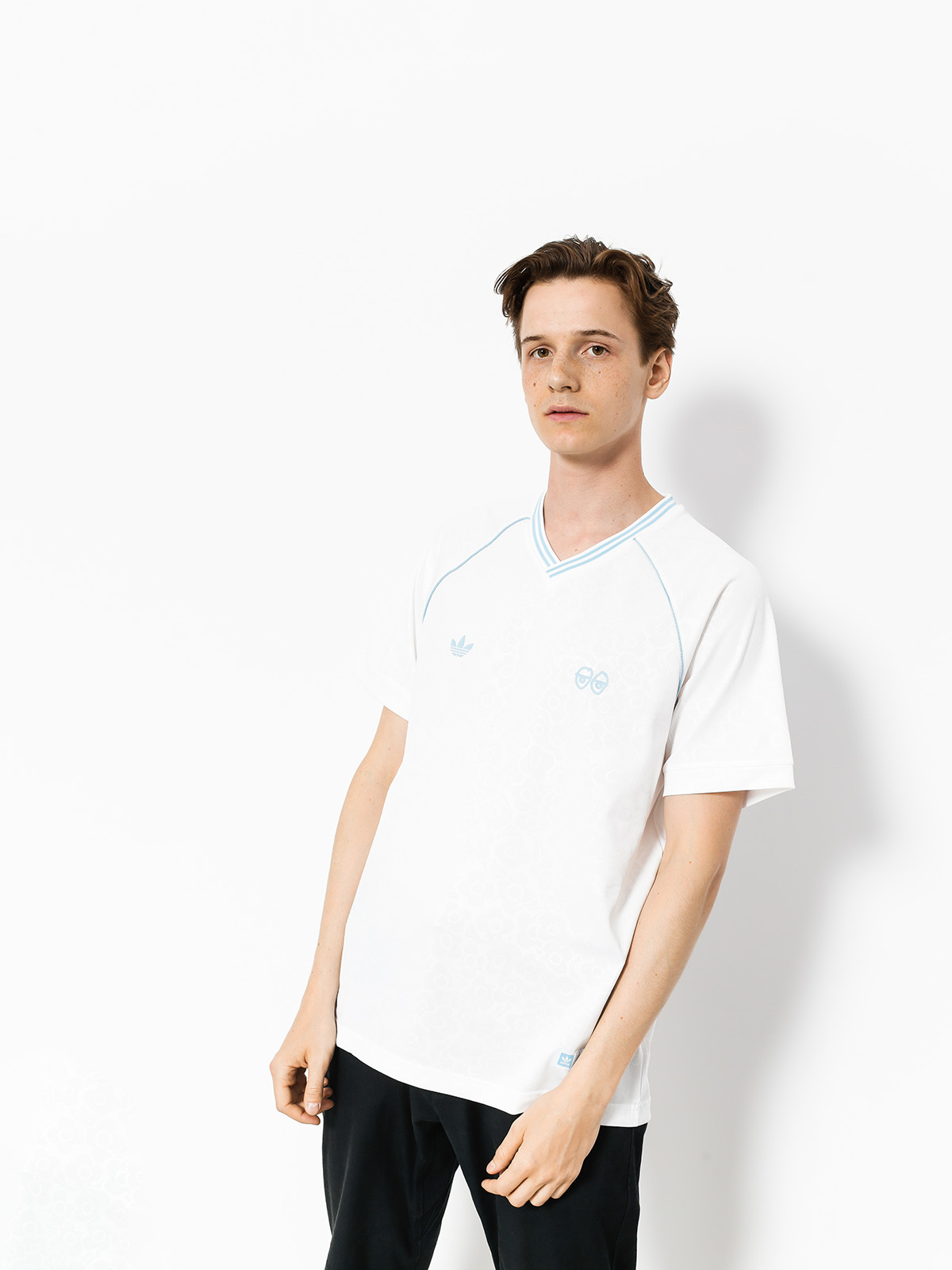 adidas Krooked Jrsy Ujjatlan felső (white/clear blue)