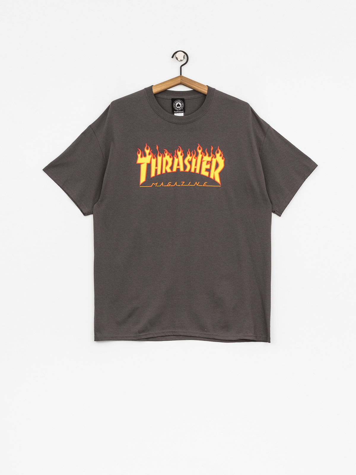 Thrasher Flame Logo Ujjatlan felső (charcoal grey)