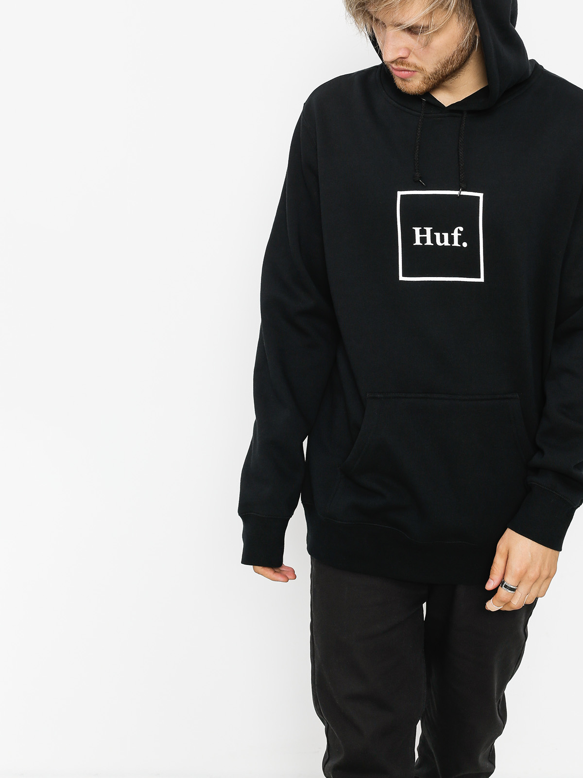 HUF Box Logo HD Kapucnis pulóver (black)