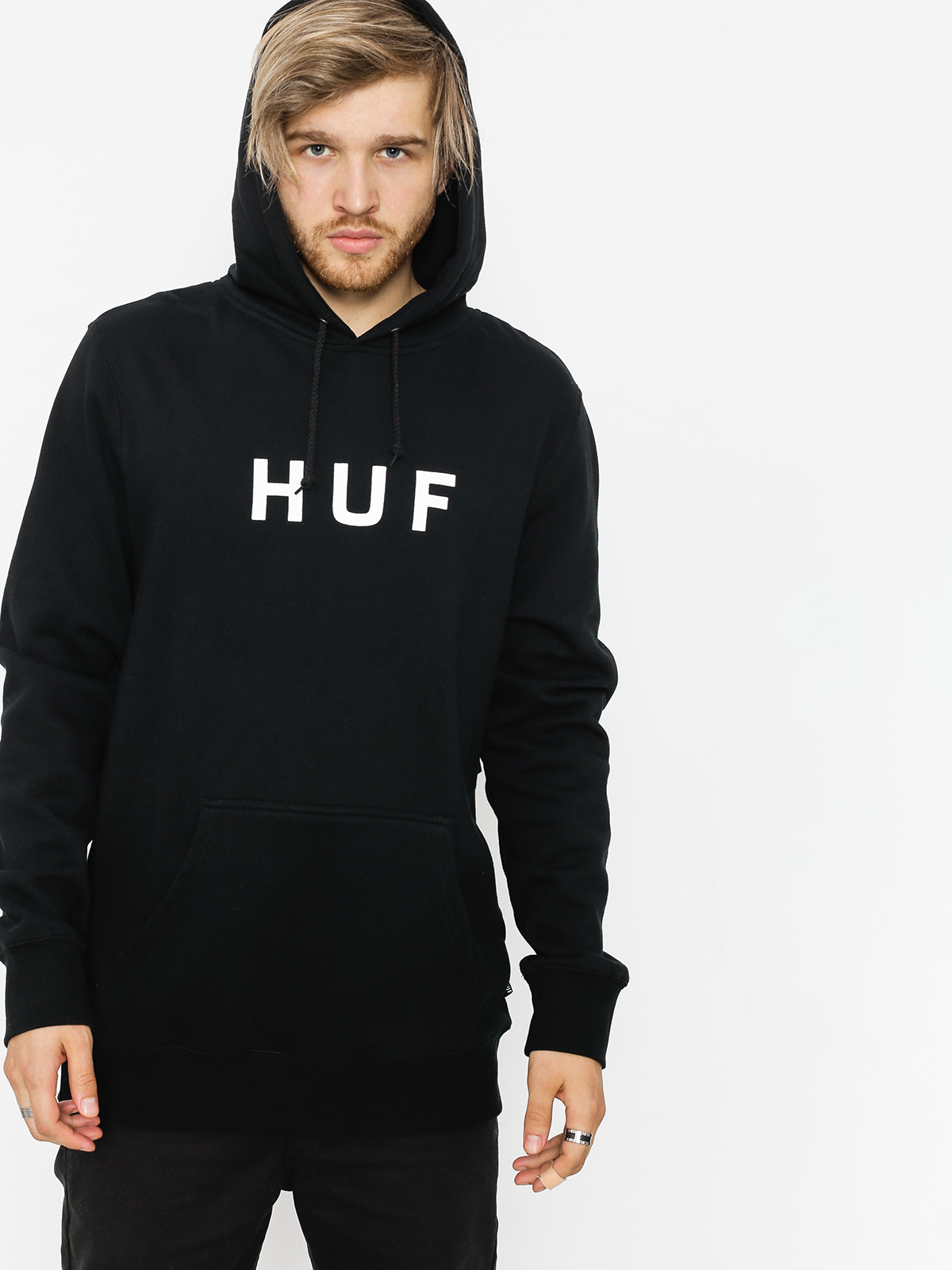 HUF Essentials Og Logo HD Kapucnis pulóver (black)