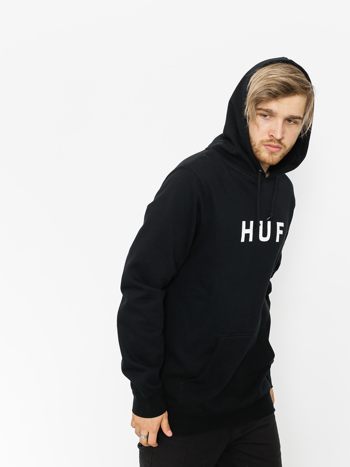 HUF Essentials Og Logo HD Kapucnis pulóver (black)