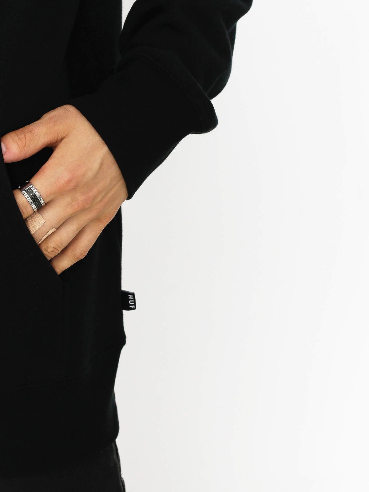 HUF Essentials Og Logo HD Kapucnis pulóver (black)