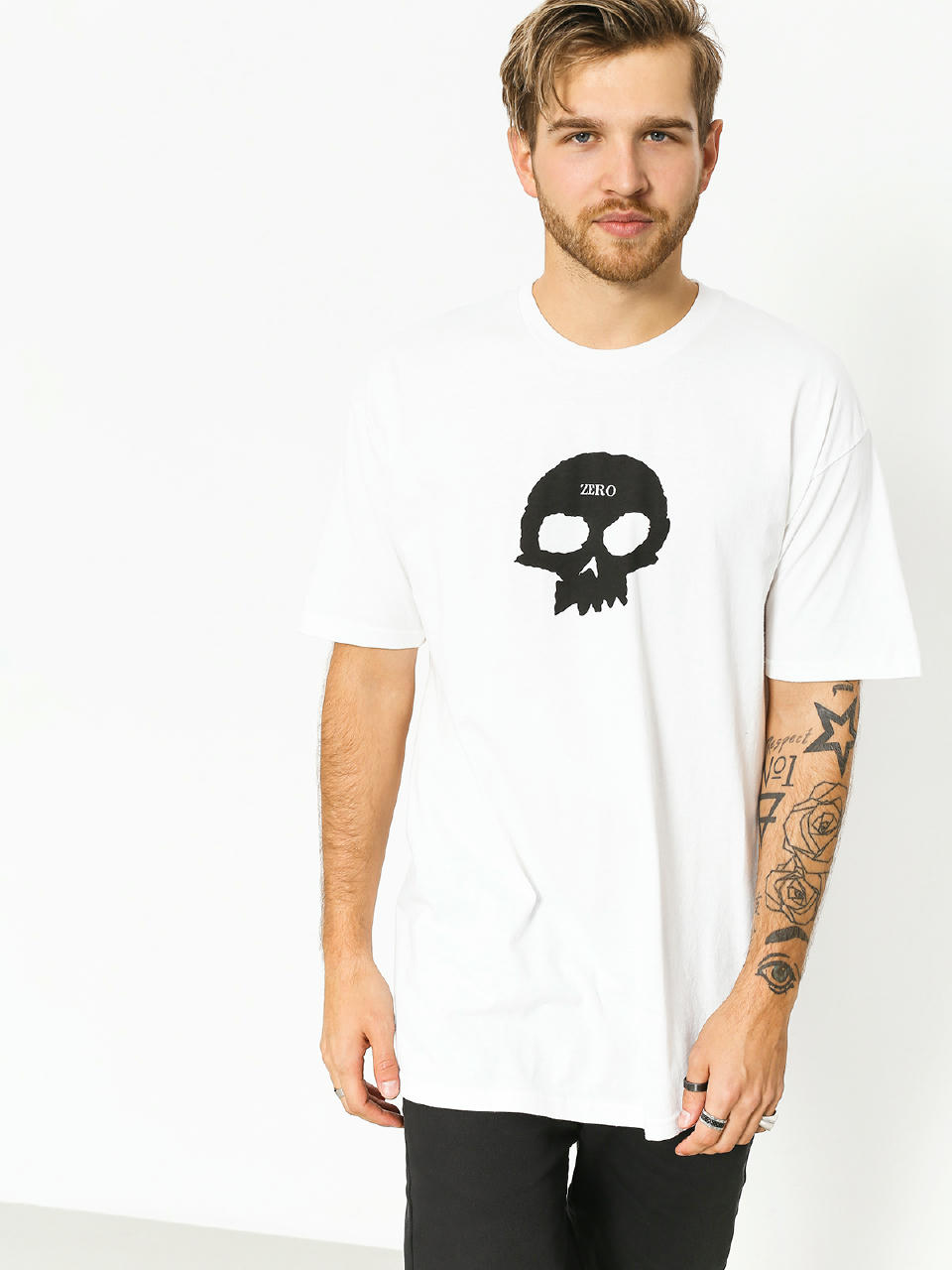 Ujjatlan felső Zero Single Skull (white)